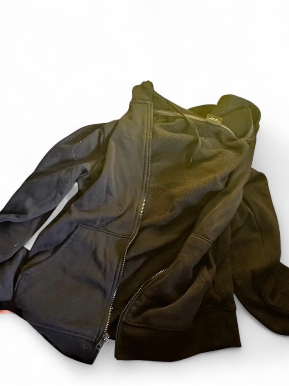 Black Zip-Up Hoodie with Pockets